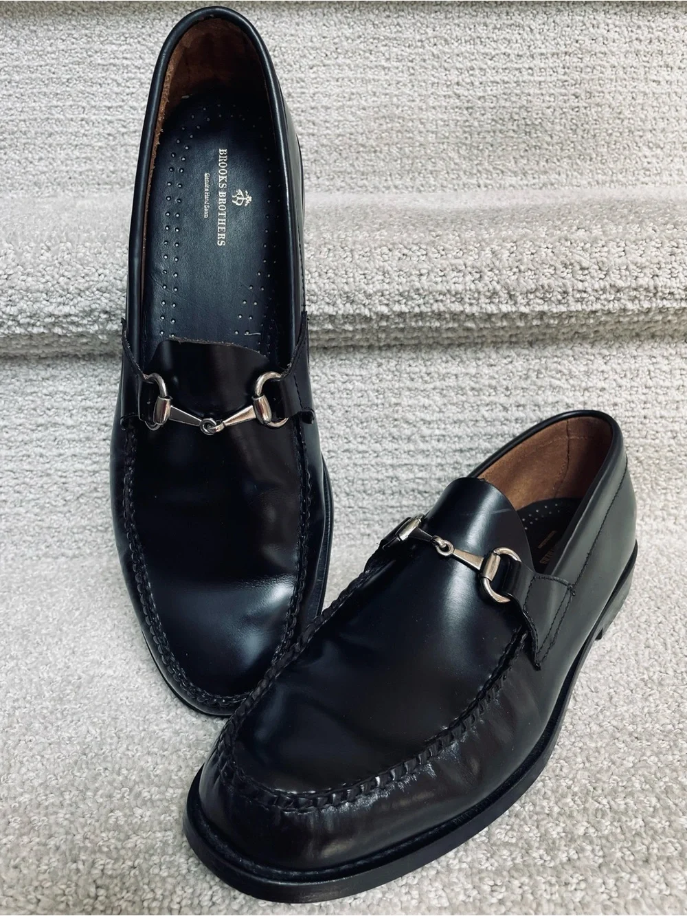 Brooks Brothers Black Leather Horsebit Loafers Men’s Size 11 Classic Office Work